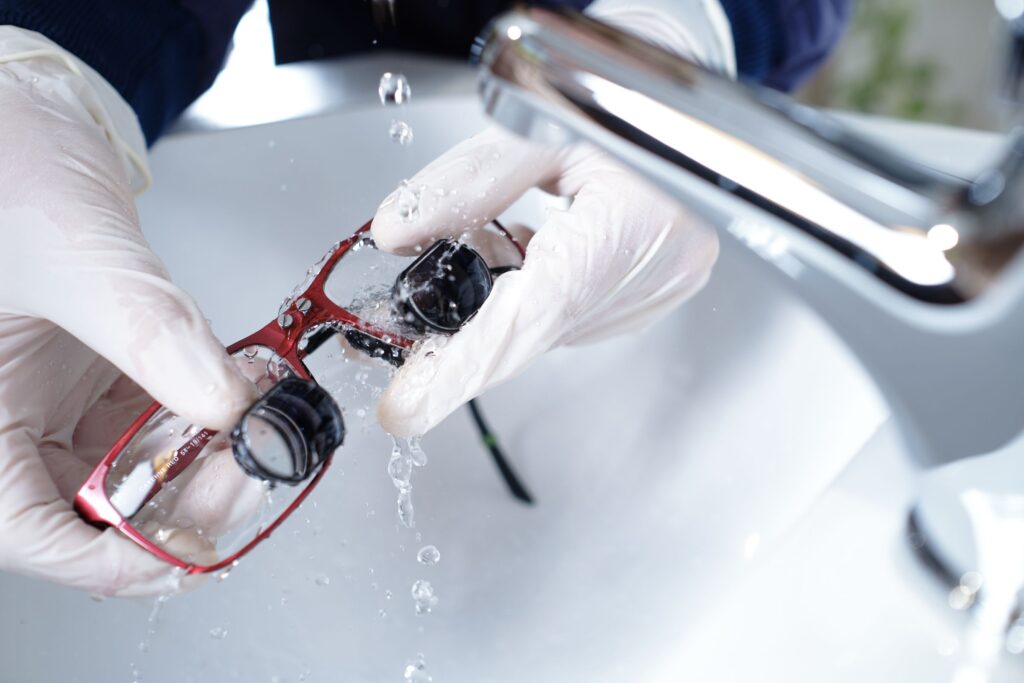 Q-Optics Loupes Being Washed